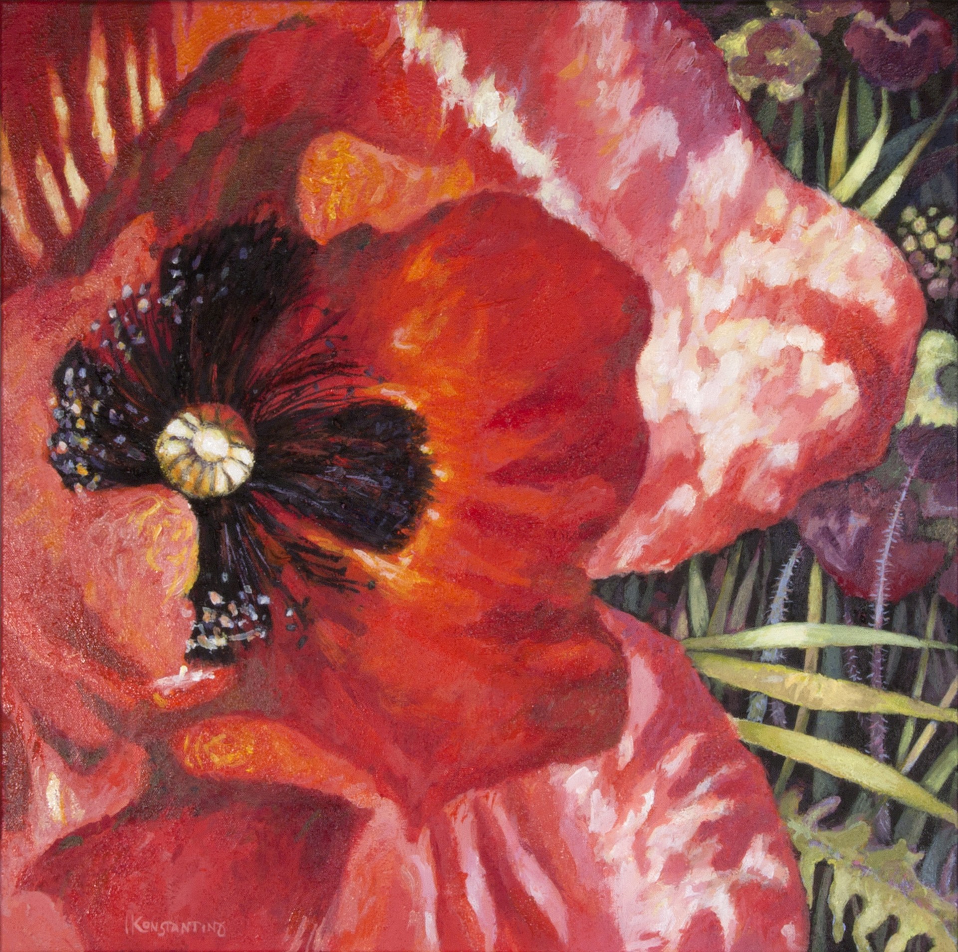 Poppy II, acrylic on canvas,60x60 cm.