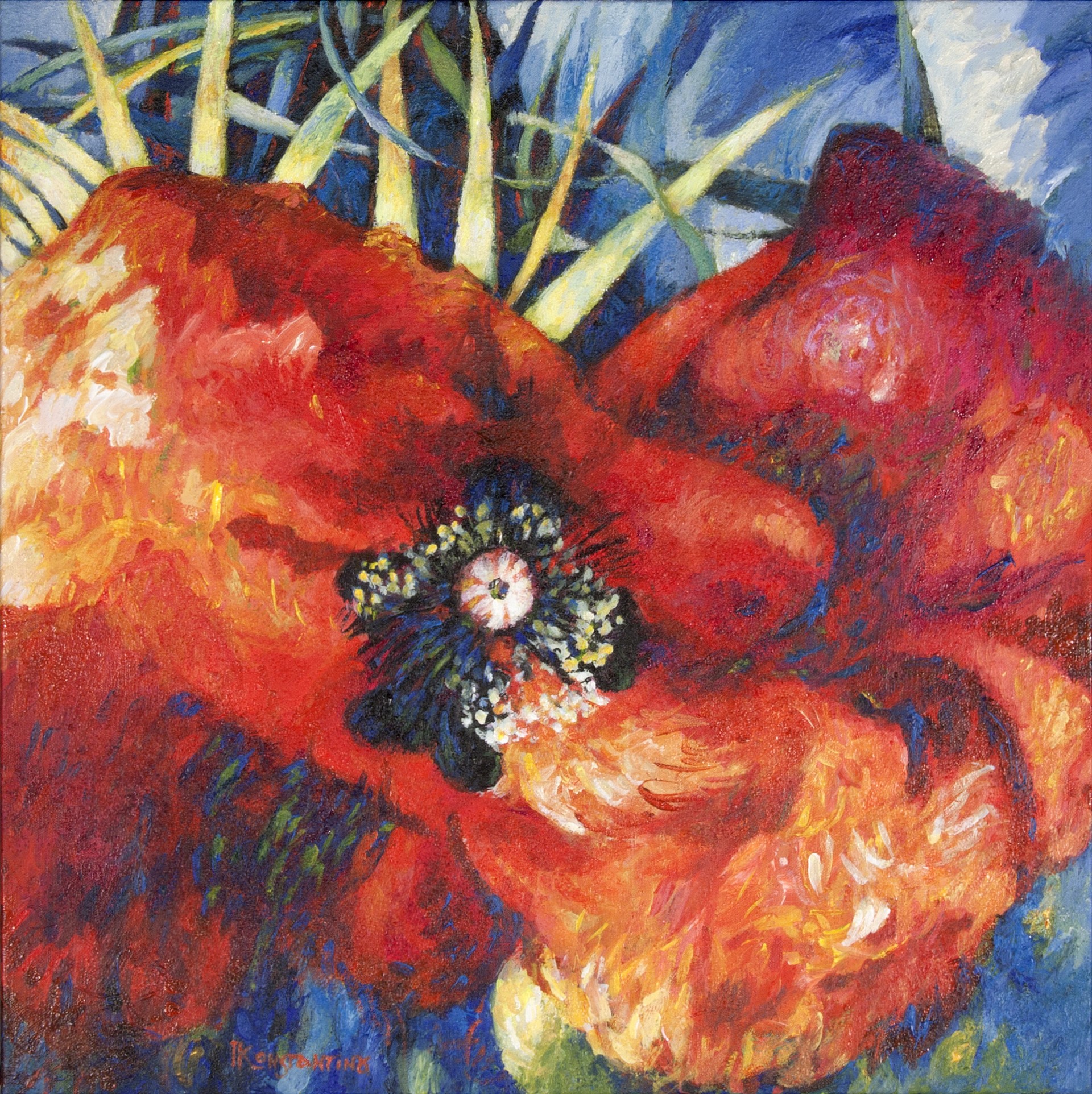 Poppy I, acrylic on canvas,60x60 cm.