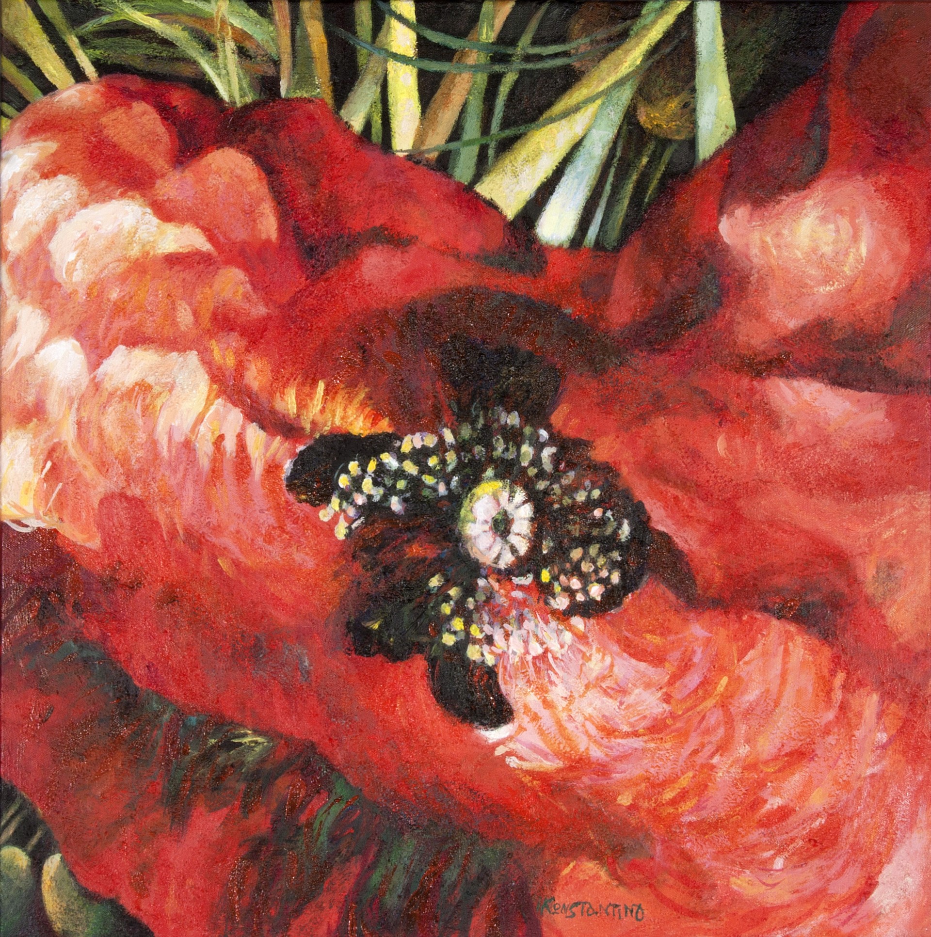 Poppy VI, acrylic on canvas,60x60 cm.