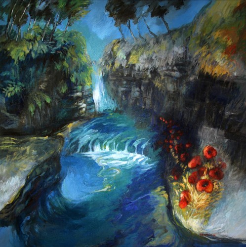 Water and earth II, acrylic on canvas, 120x120cm