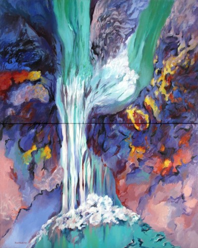 Waterfall I, II, acrylic on linen canvas, 75 X 120 cm.